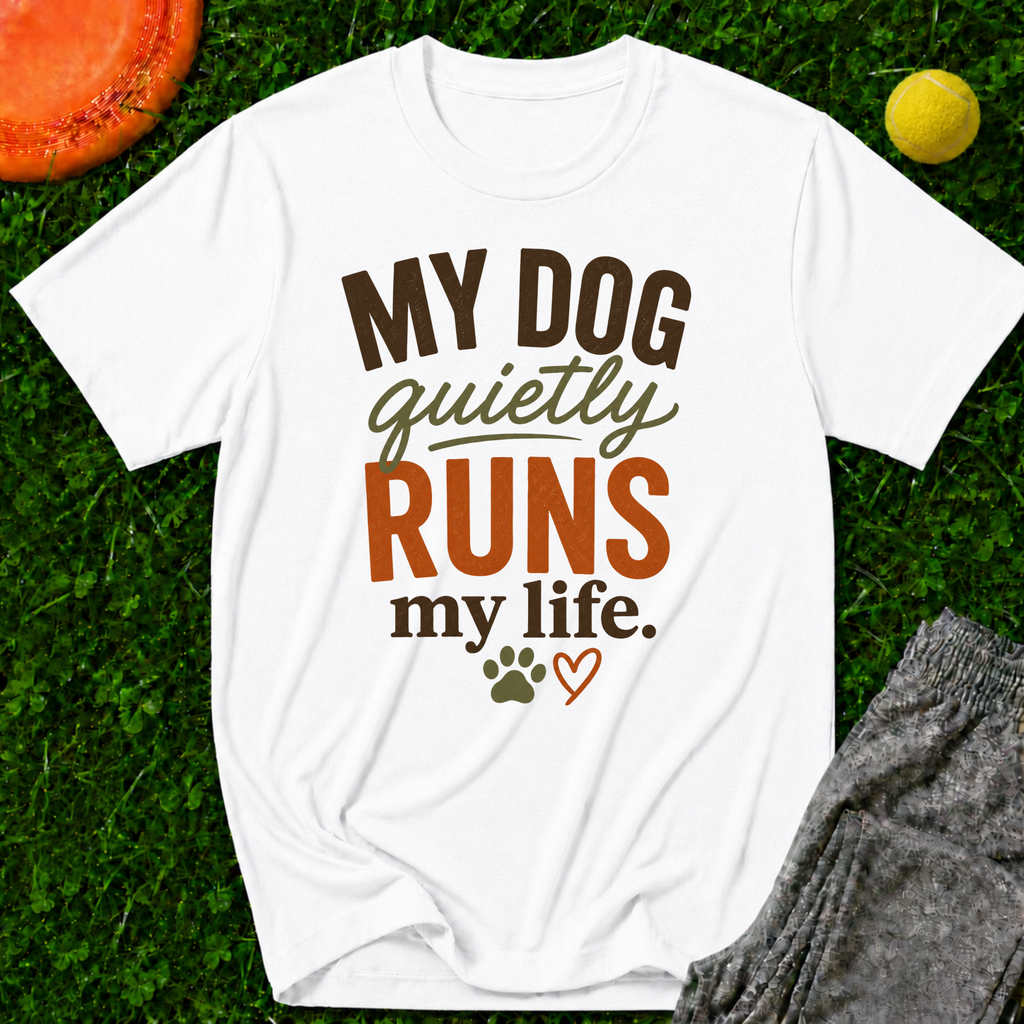 My Dog Quietly Runs My Life T-Shirt
