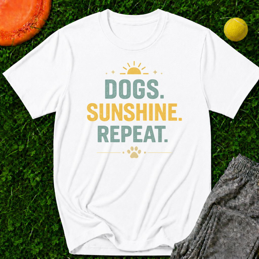 Dogs. Sunshine. Repeat. T-Shirt