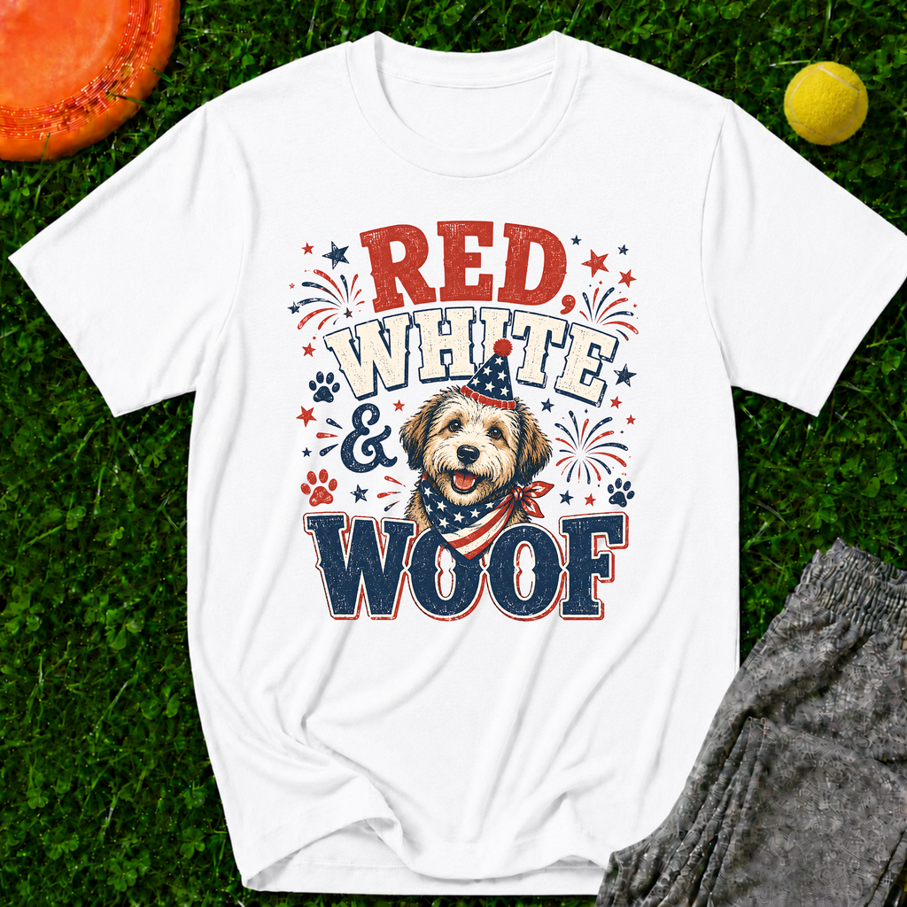 Red White & Woof 4th of July- T-Shirt