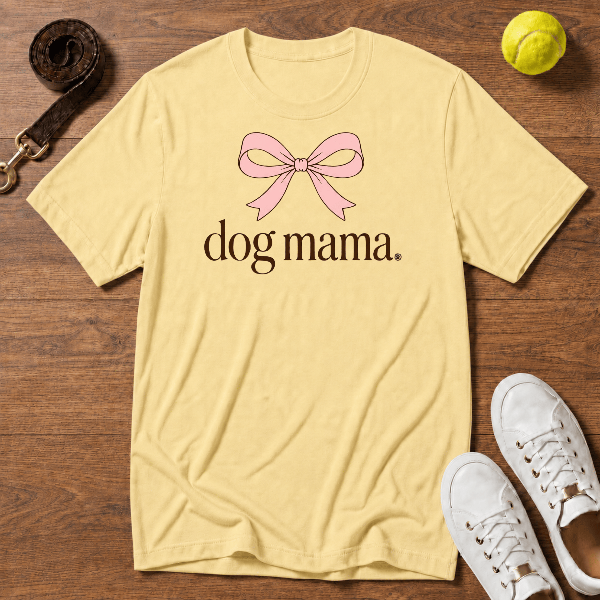 Dog Mama Tee — Pink Bow T-Shirt – Comfort Colors