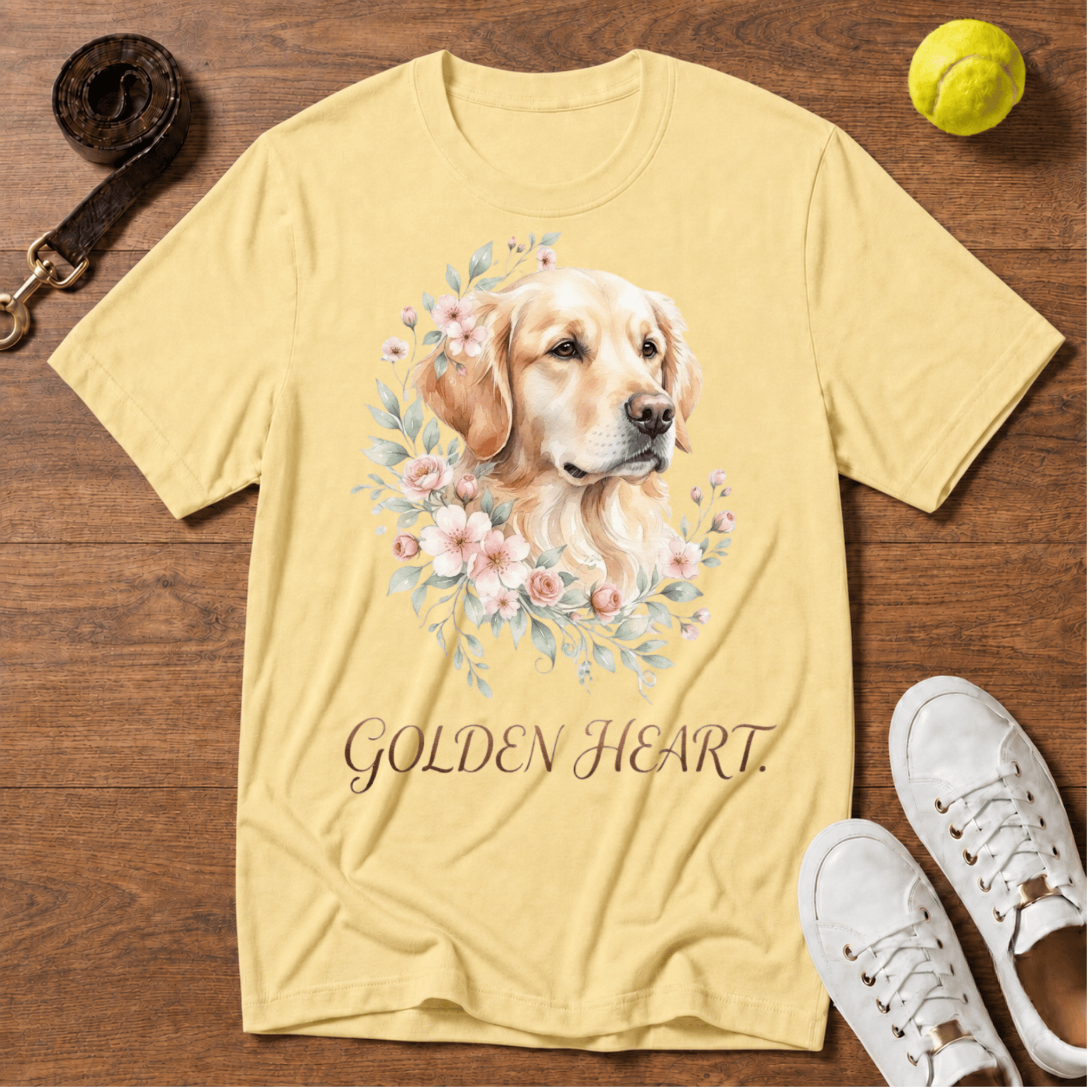 Golden Retriever Floral T-Shirt – Comfort Colors