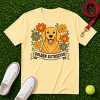 Golden Retriever Floral, Comfort Colors T-Shirt