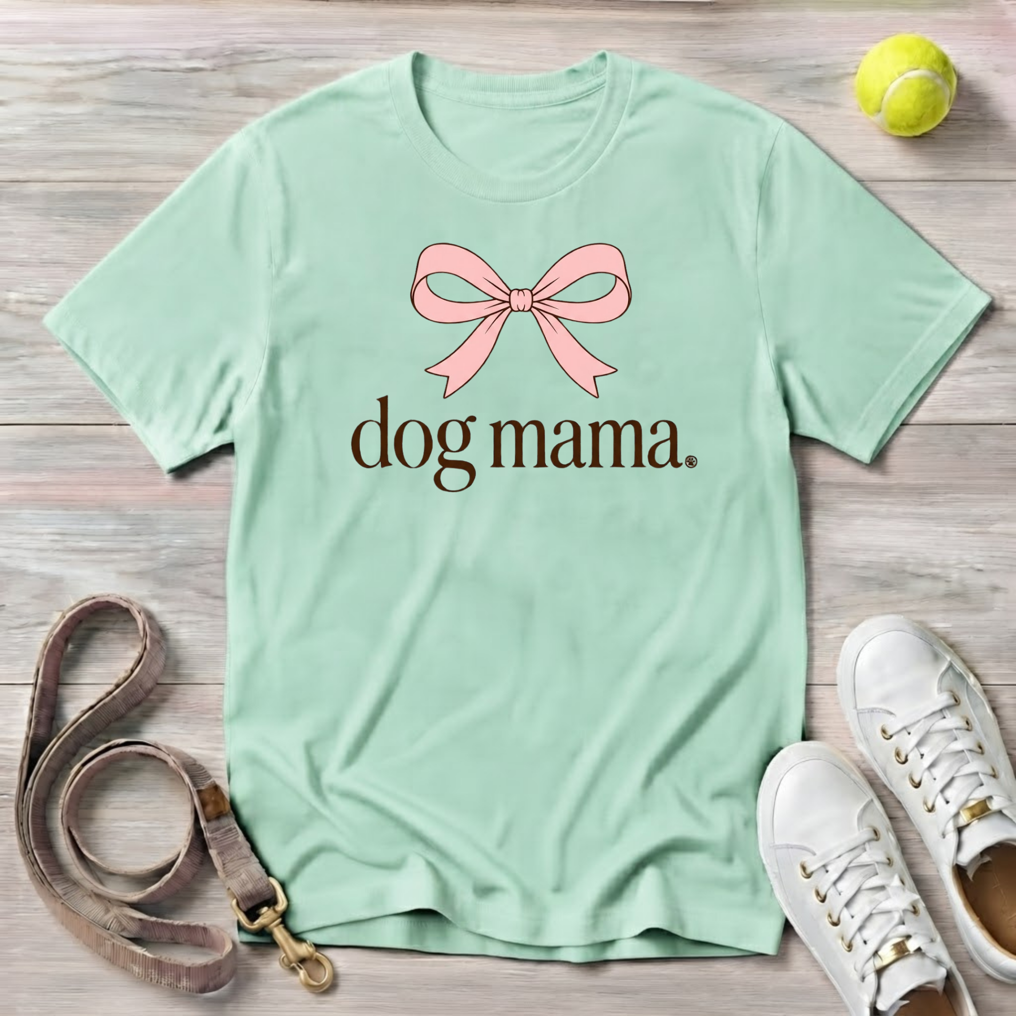 Dog Mama Tee — Pink Bow, Comfort Colors T-Shirt