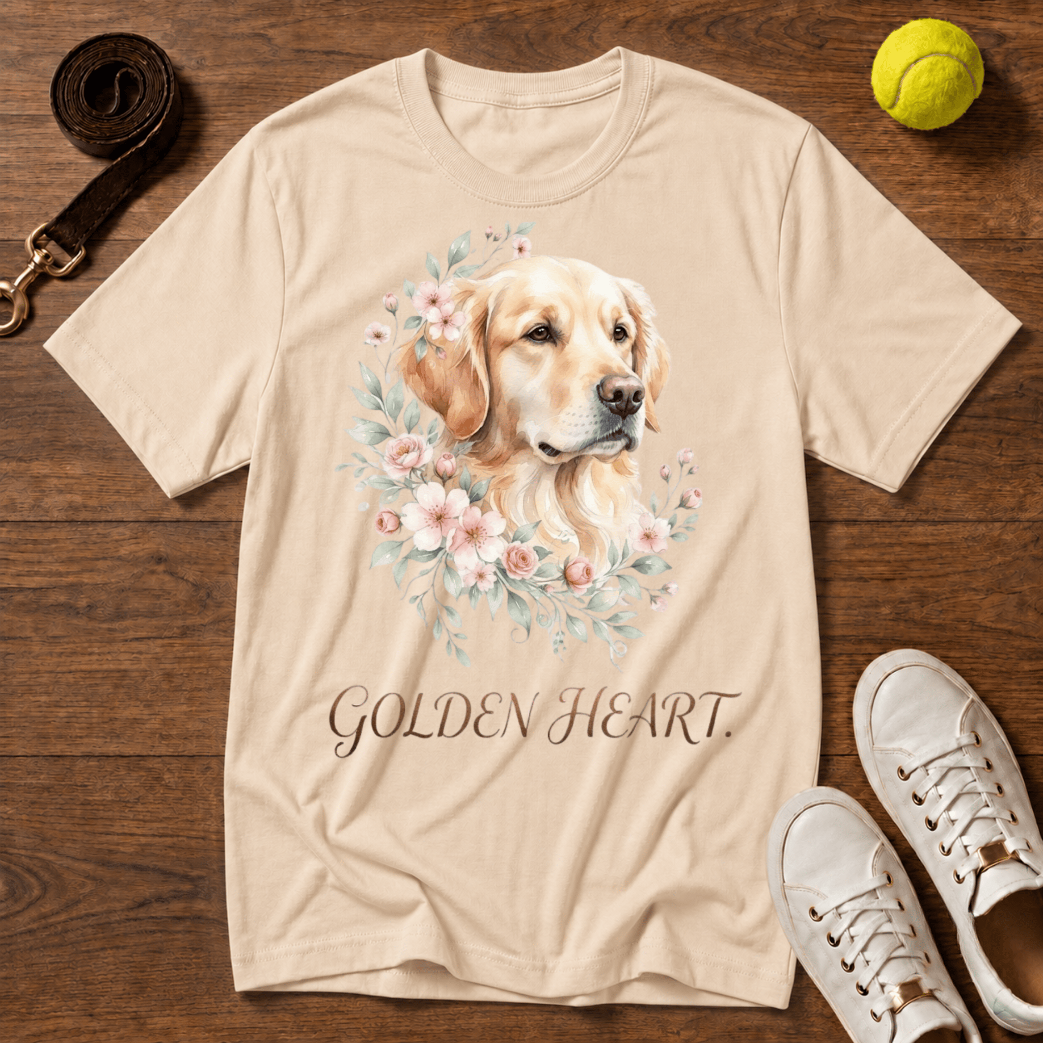 Golden Retriever Floral T-Shirt – Comfort Colors