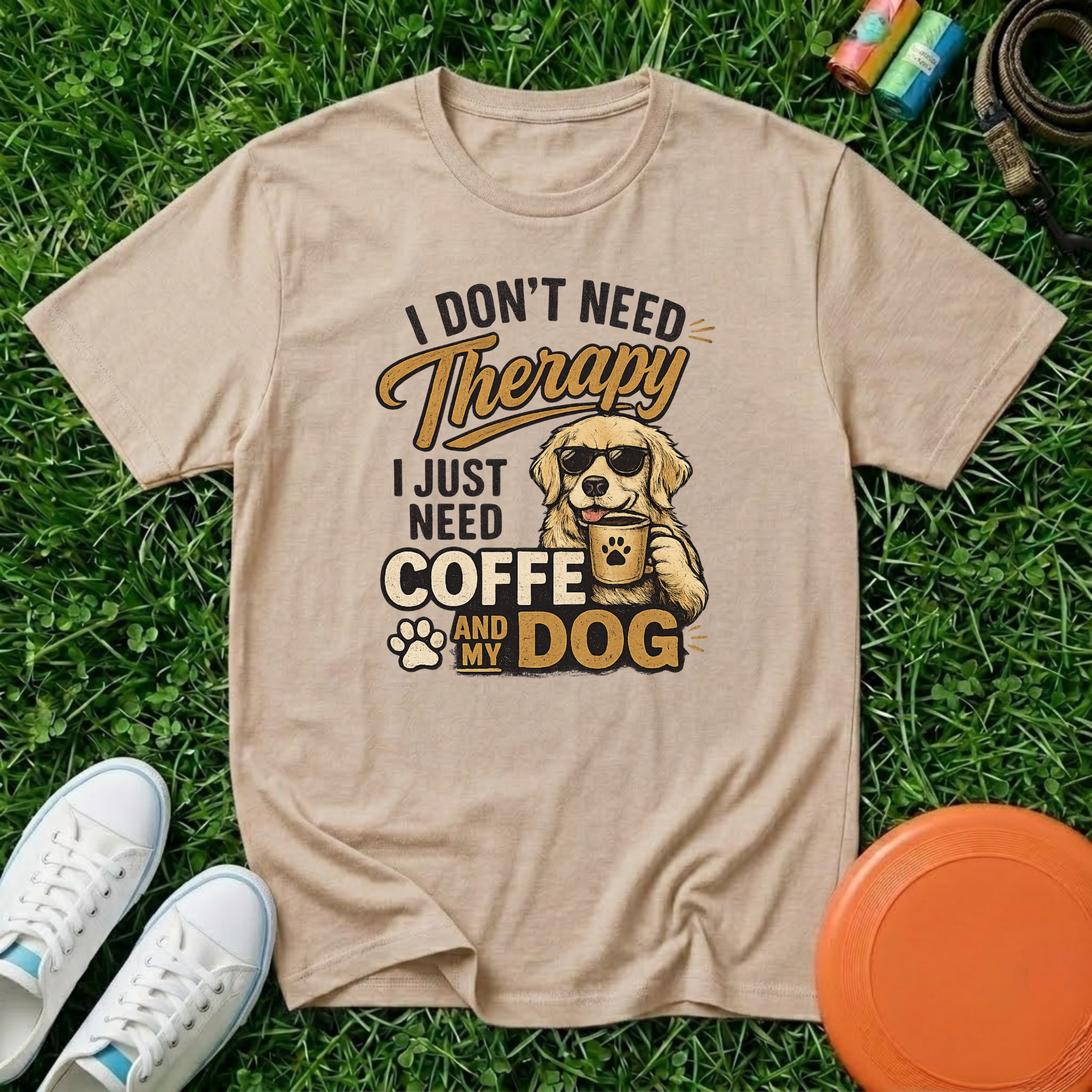 I Don't Need Therapy, I Just Need Coffee and My Dog- T-Shirt, Comfort Colors 1717