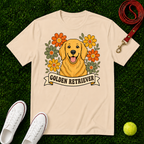 Golden Retriever Floral, Comfort Colors T-Shirt