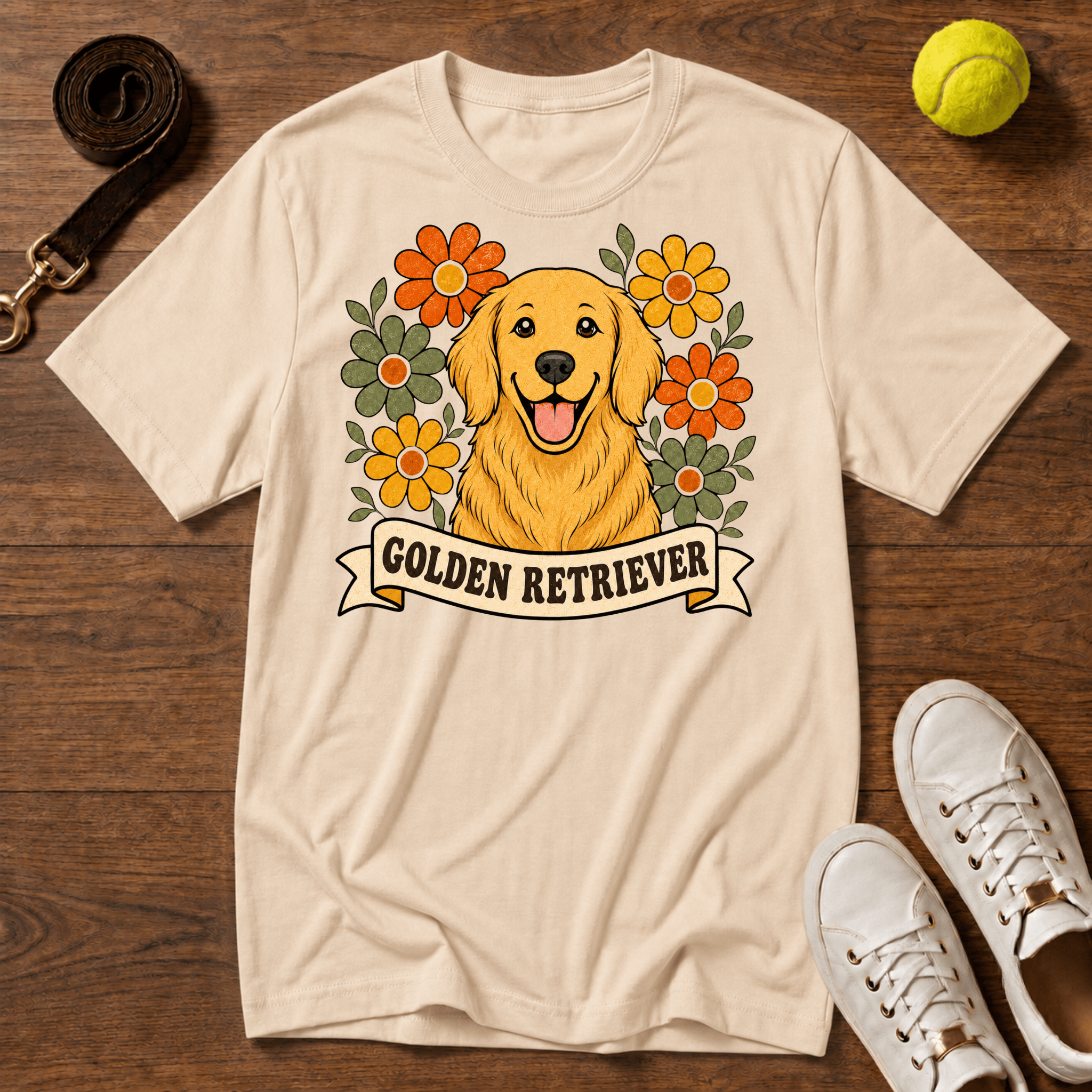 Golden Retriever Floral T-Shirt – Comfort Colors