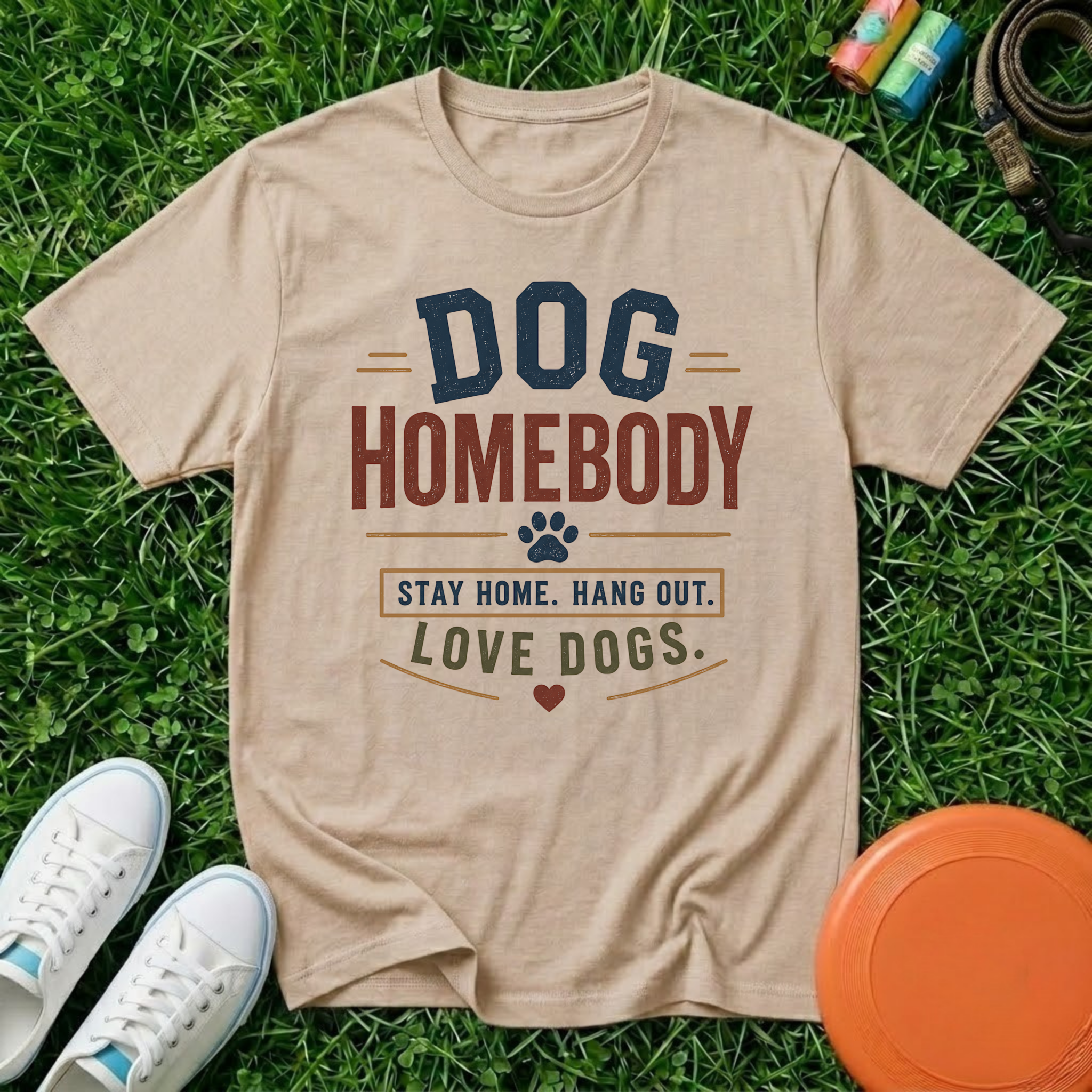 Dog Homebody T-Shirt — "Stay Home. Hang Out. Love Dogs." Comfort Colors 1717
