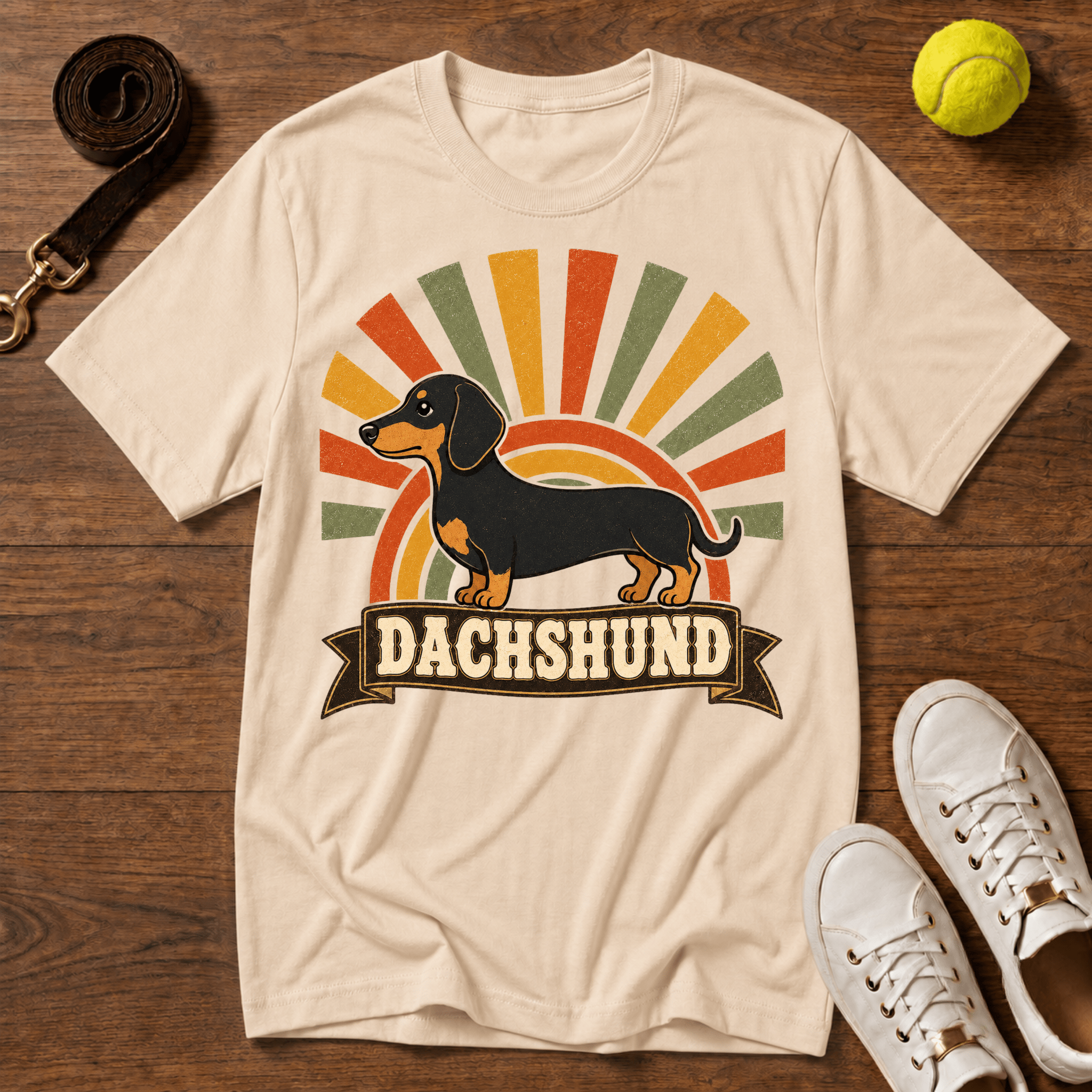 Dachshund Retro Sunburst T-Shirt – Comfort Colors
