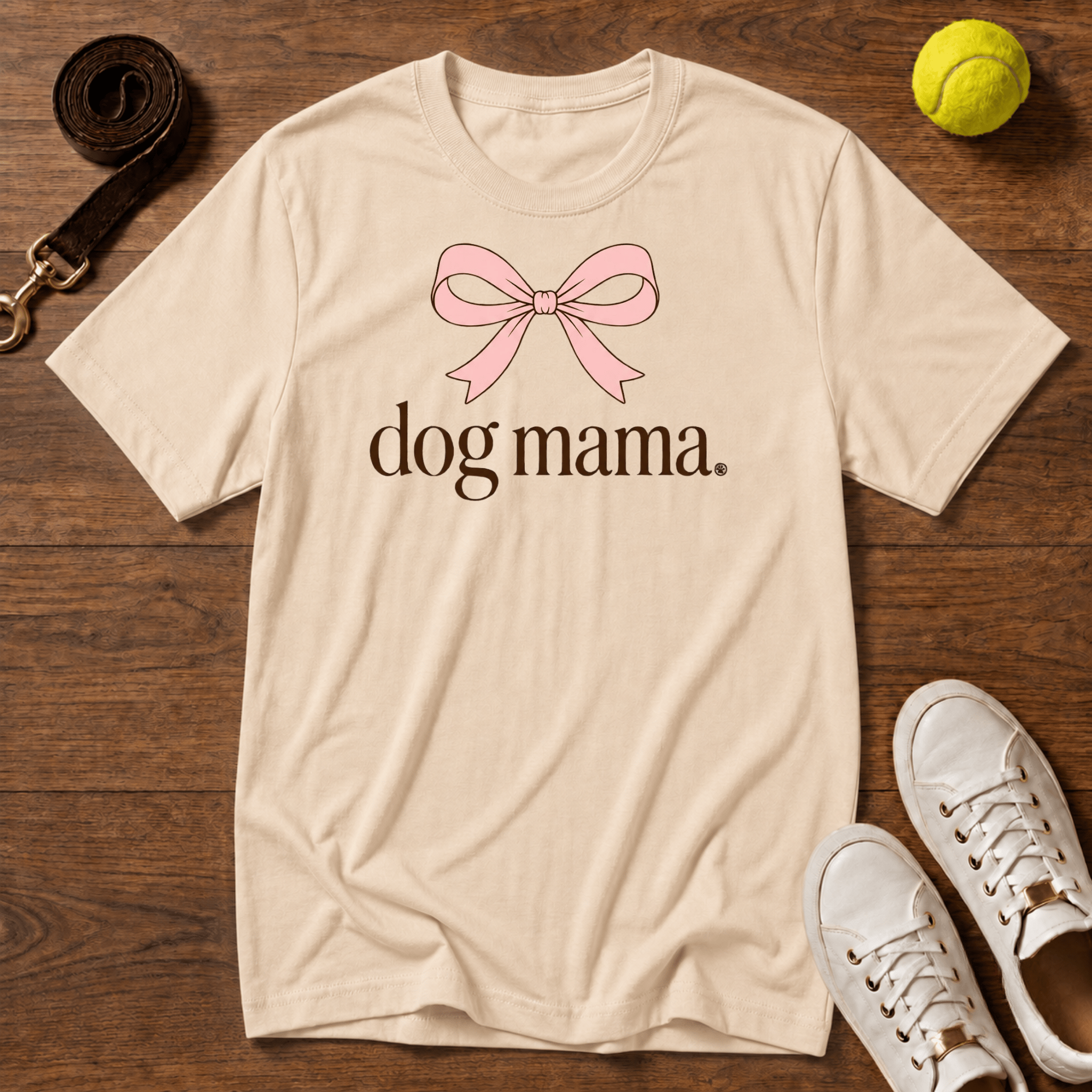 Dog Mama Tee — Pink Bow T-Shirt – Comfort Colors