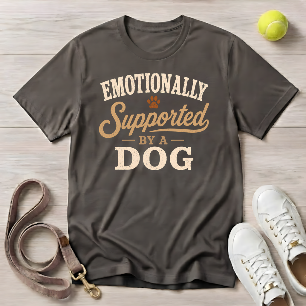 Emotionally Supported By A Dog T-Shirt - Comfort Colors 1717