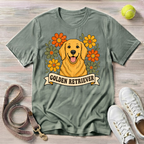 Golden Retriever Floral, Comfort Colors T-Shirt