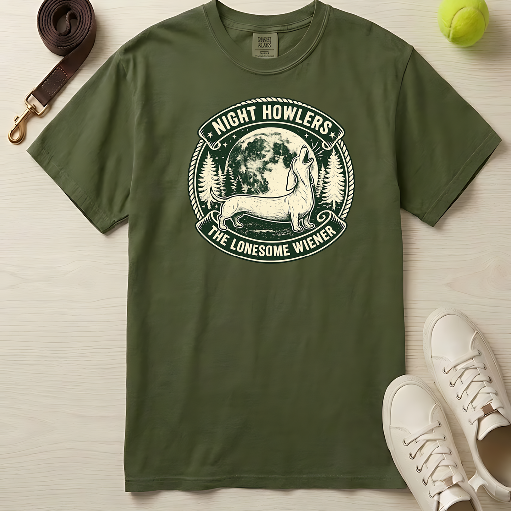 Night Howlers "The Lonesome Wiener" T-Shirt- Comfort Colors 1717