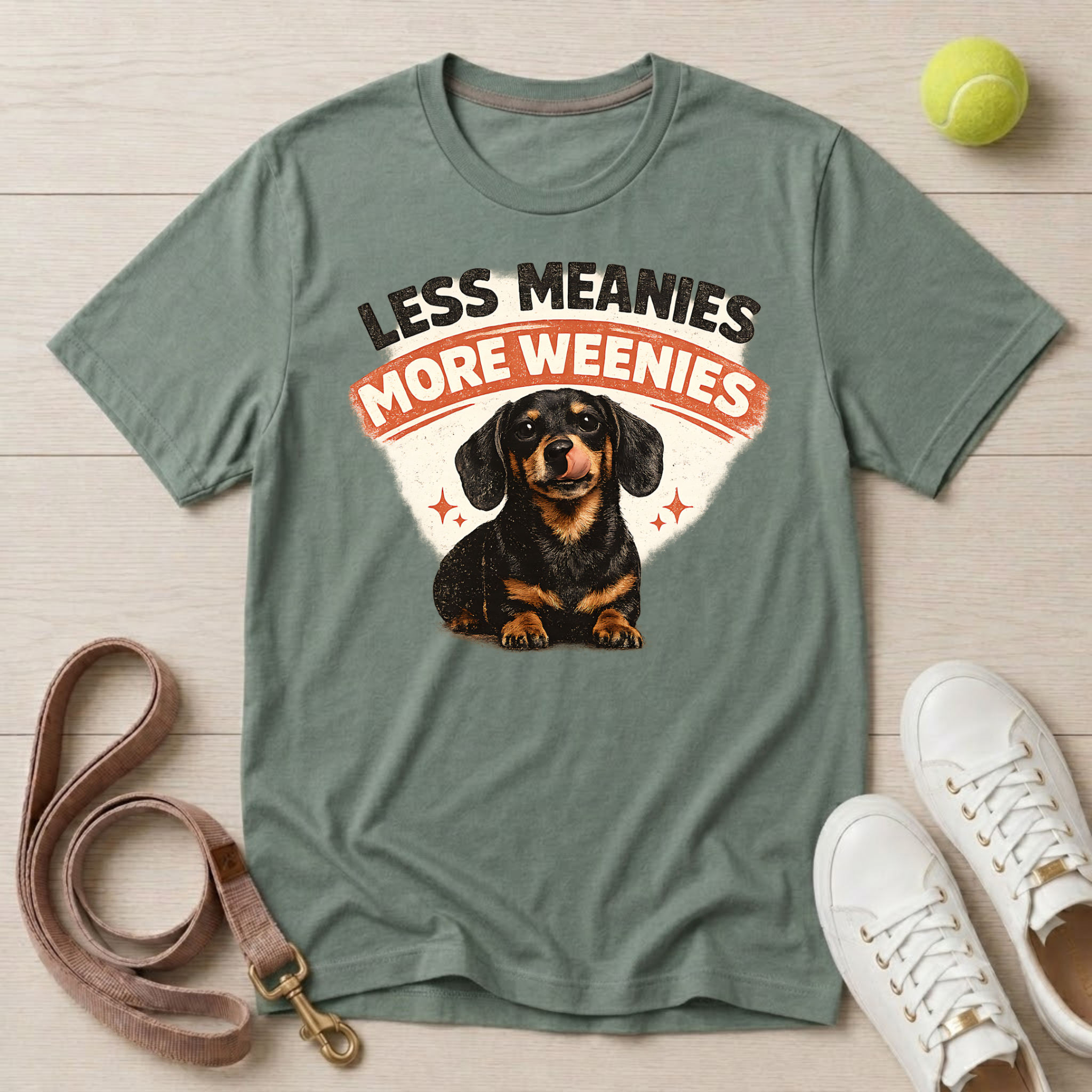Less Meanies More Weenies Dachshund T-Shirt- Comfort Colors 1717