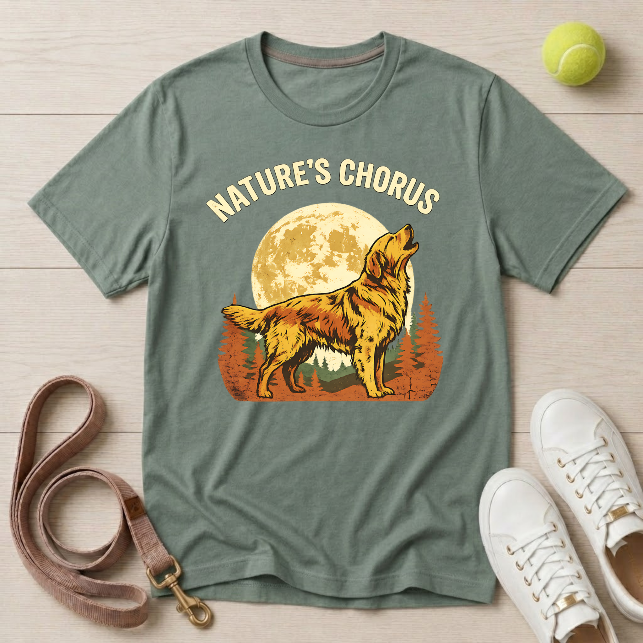 Nature's Chorus" Howling Wolf Moon" T-Shirt - Comfort Colors 1717