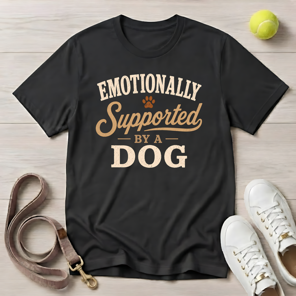 Emotionally Supported By A Dog T-Shirt - Comfort Colors 1717