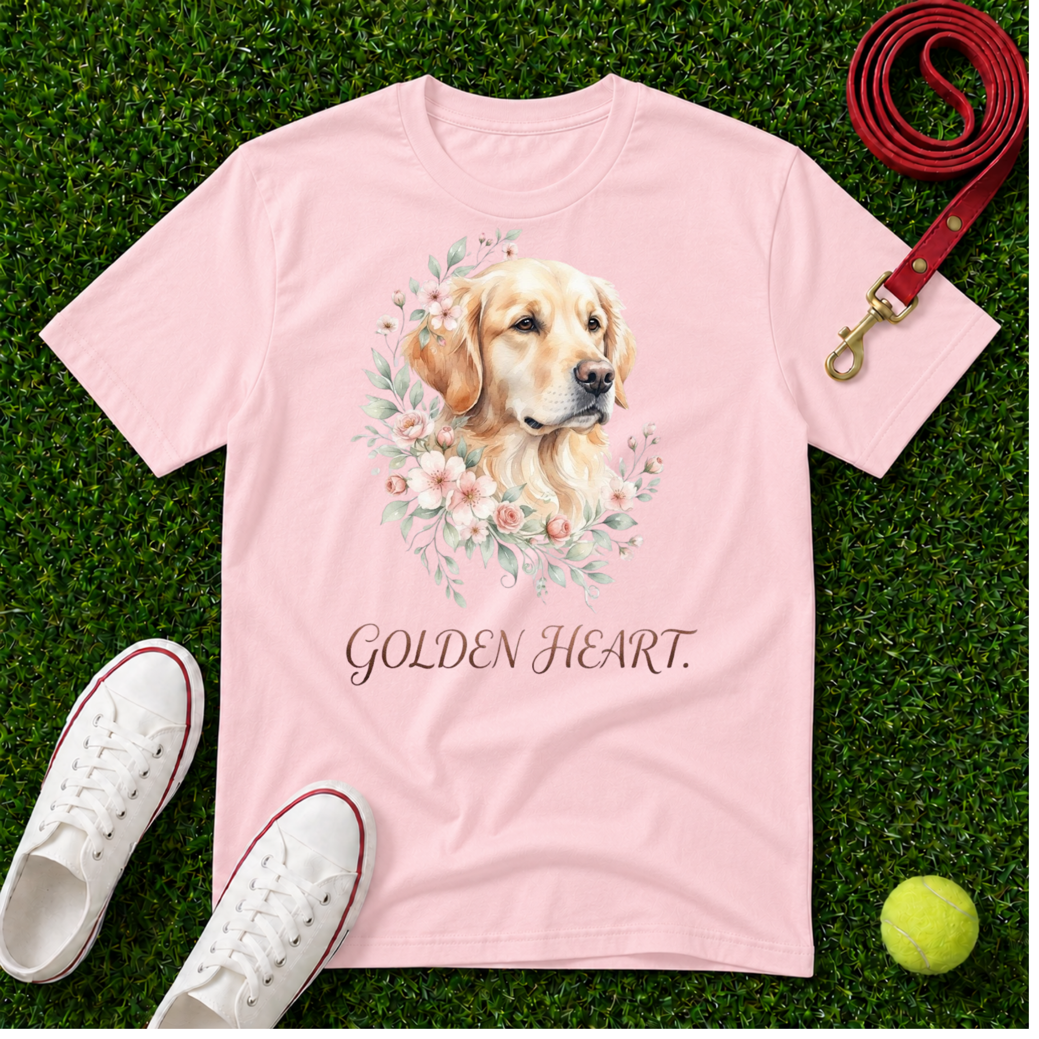 Golden Retriever Floral, Comfort Colors T-Shirt