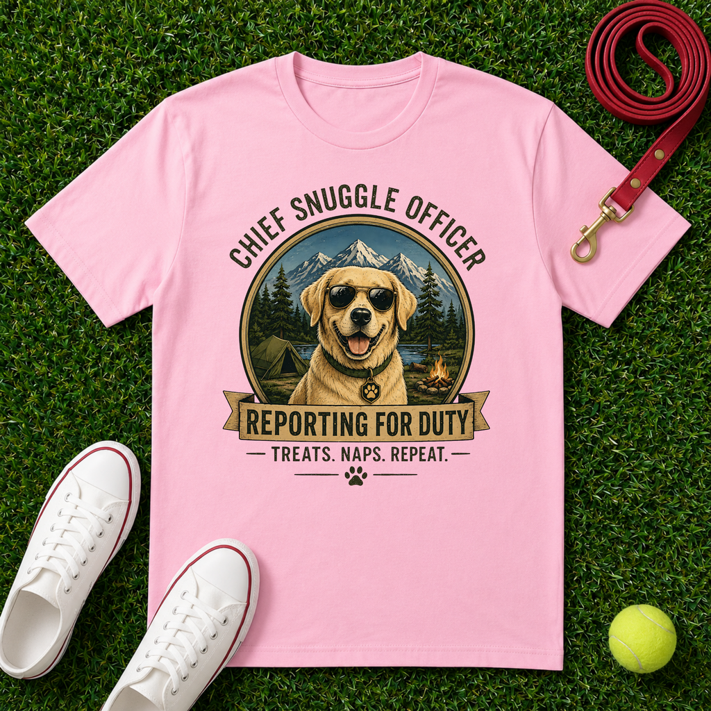 Chief Snuggle Officer Dog  – Reporting for Duty, T-Shirt- Comfort Colors 1717