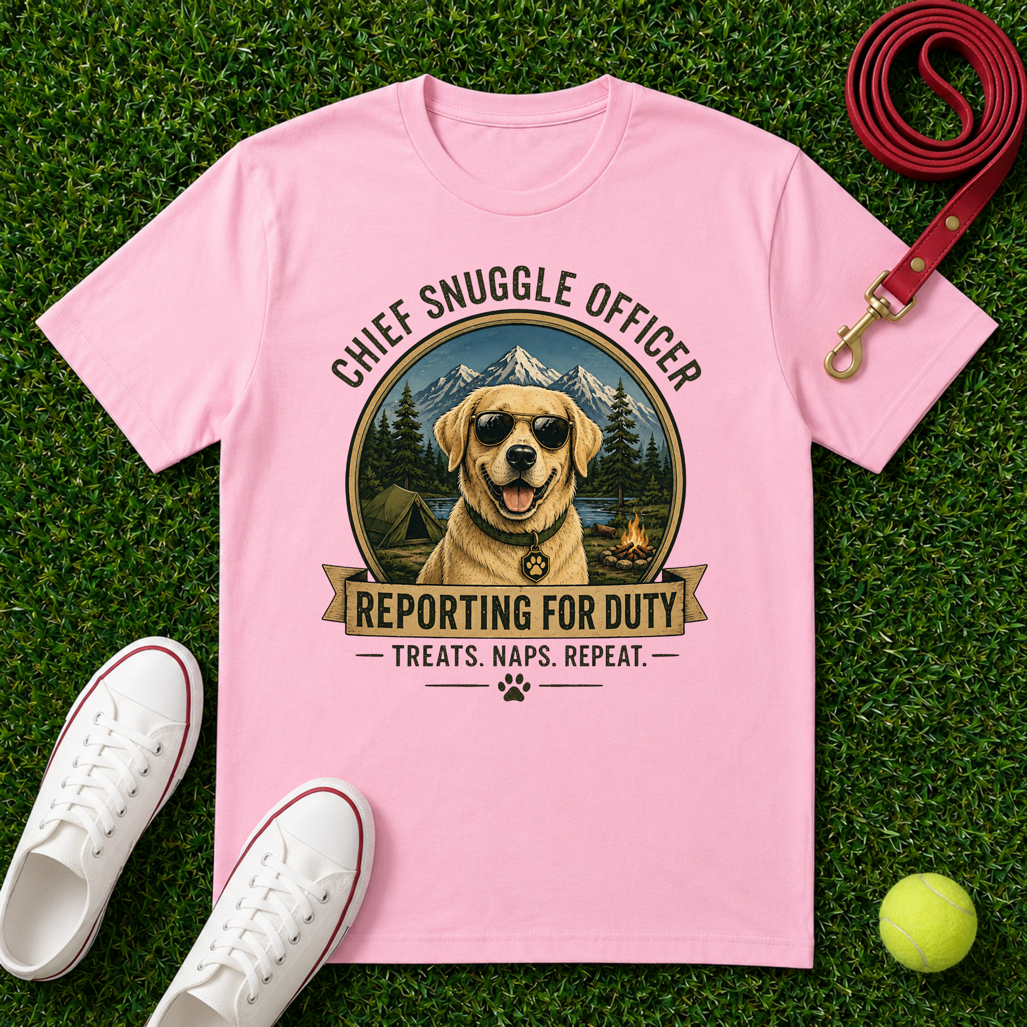 Chief Snuggle Officer Dog  – Reporting for Duty, T-Shirt- Comfort Colors 1717