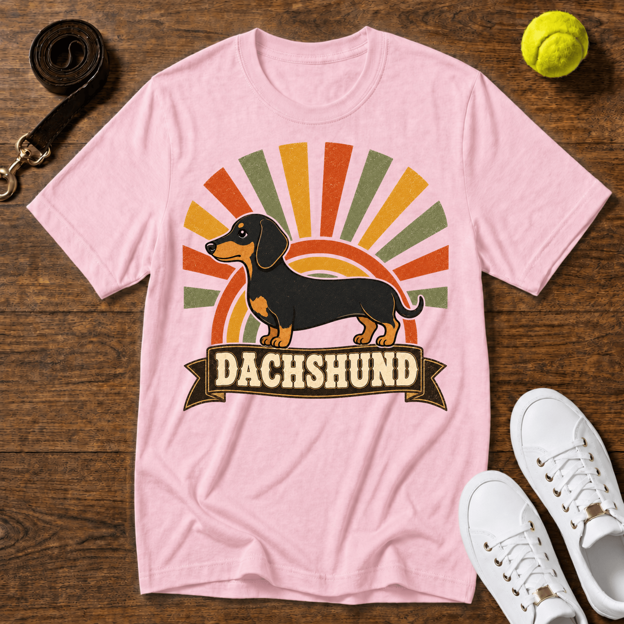 Dachshund Retro Sunburst T-Shirt – Comfort Colors