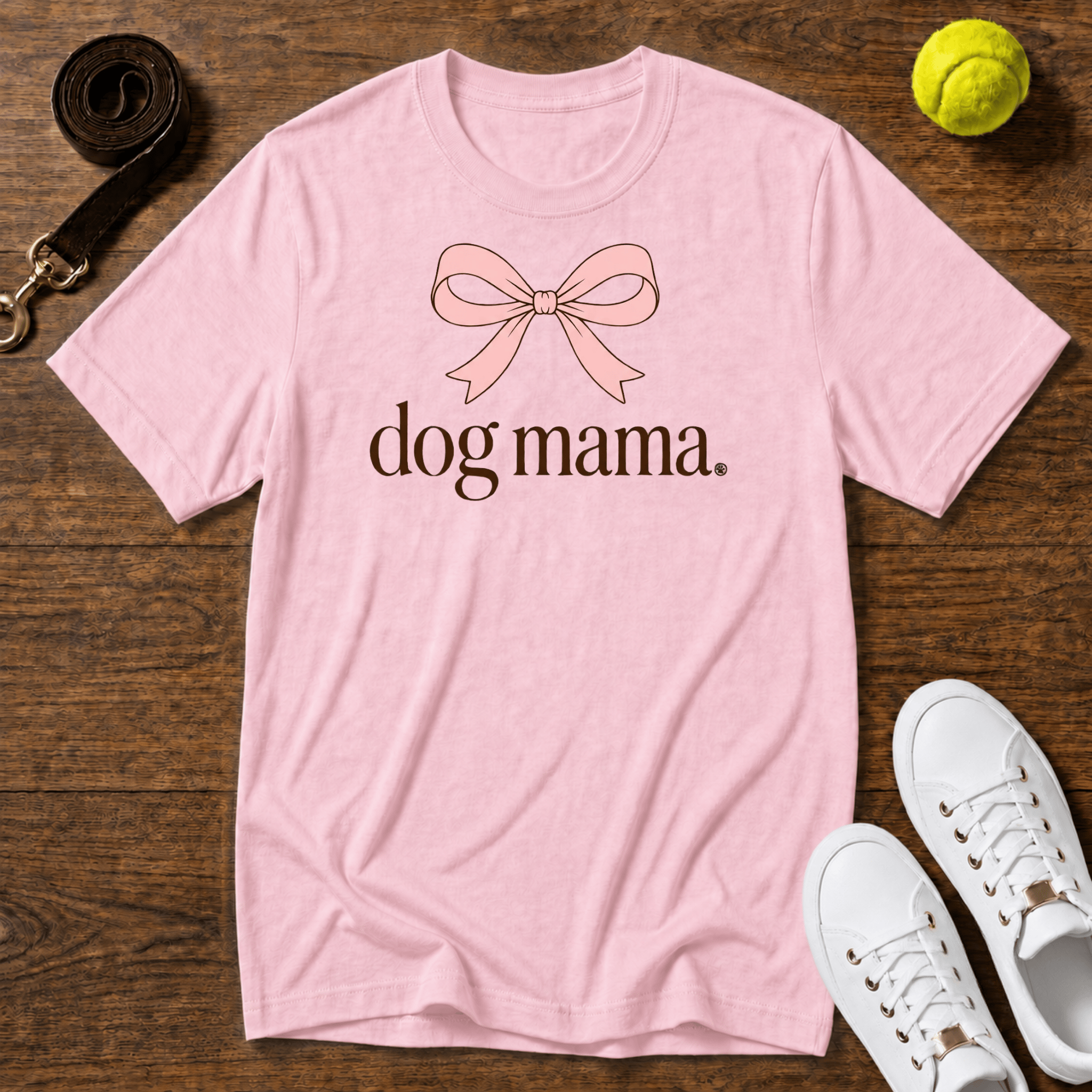 Dog Mama Tee — Pink Bow T-Shirt – Comfort Colors