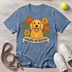 Golden Retriever Floral, Comfort Colors T-Shirt