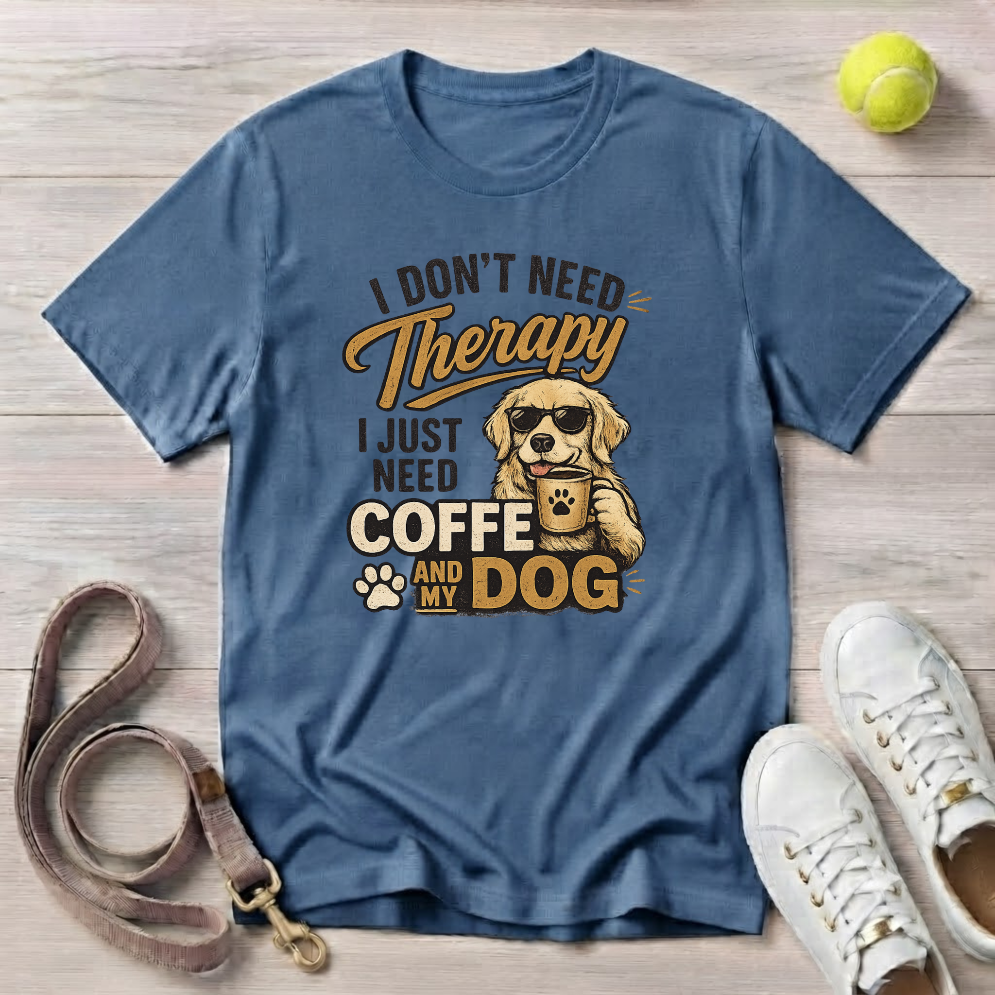 I Don't Need Therapy, I Just Need Coffee and My Dog- T-Shirt, Comfort Colors 1717