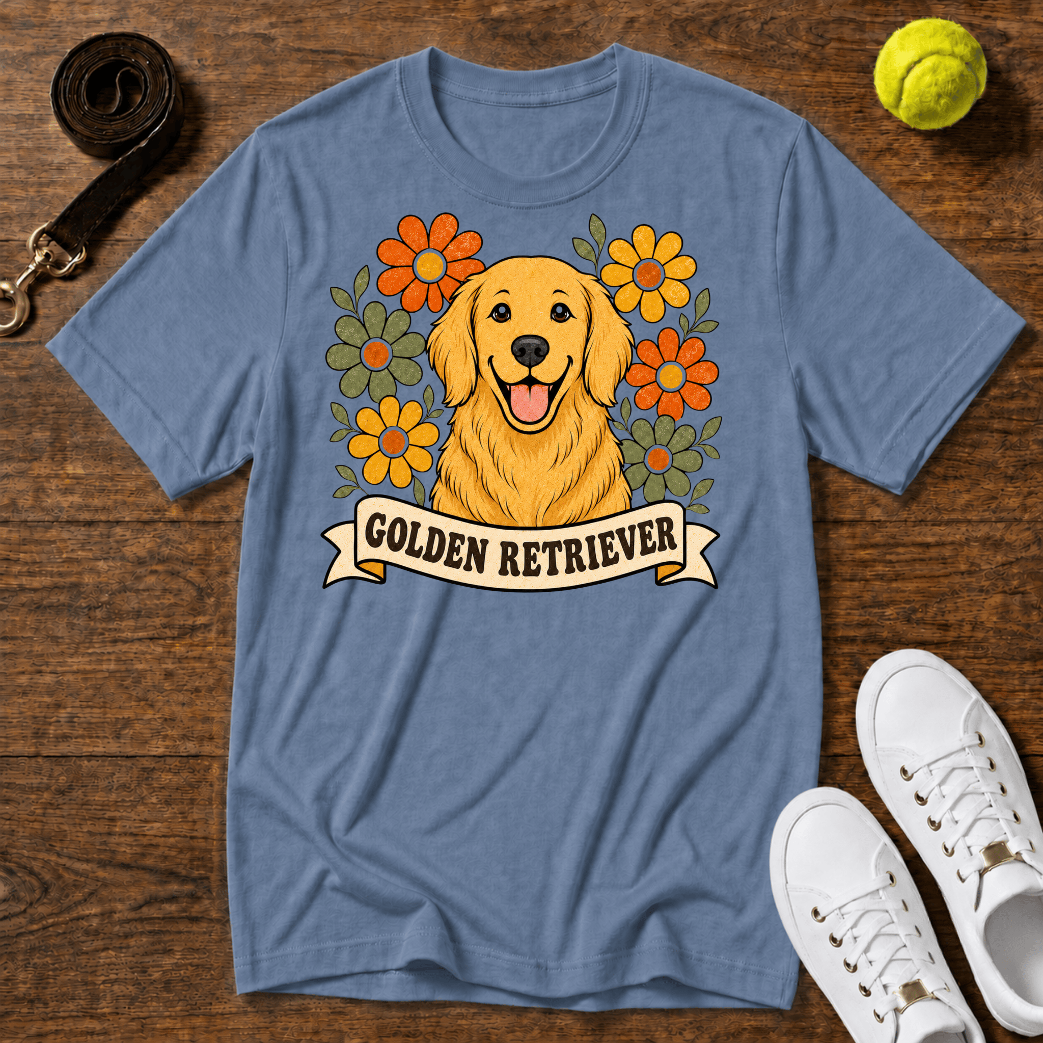 Golden Retriever Floral T-Shirt – Comfort Colors