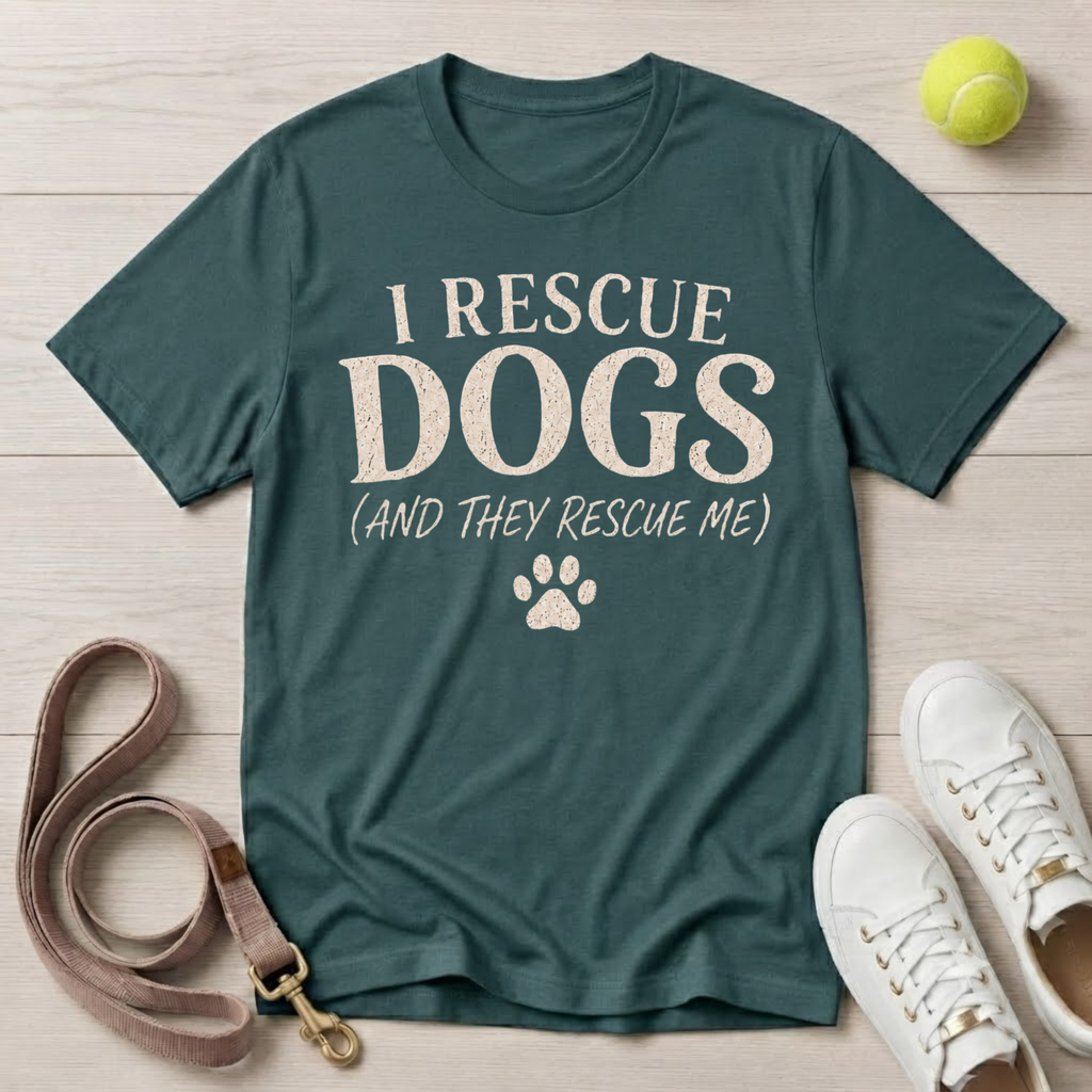 I Rescue Dogs and They Rescue Me, T-Shirt- Comfort Colors 1717