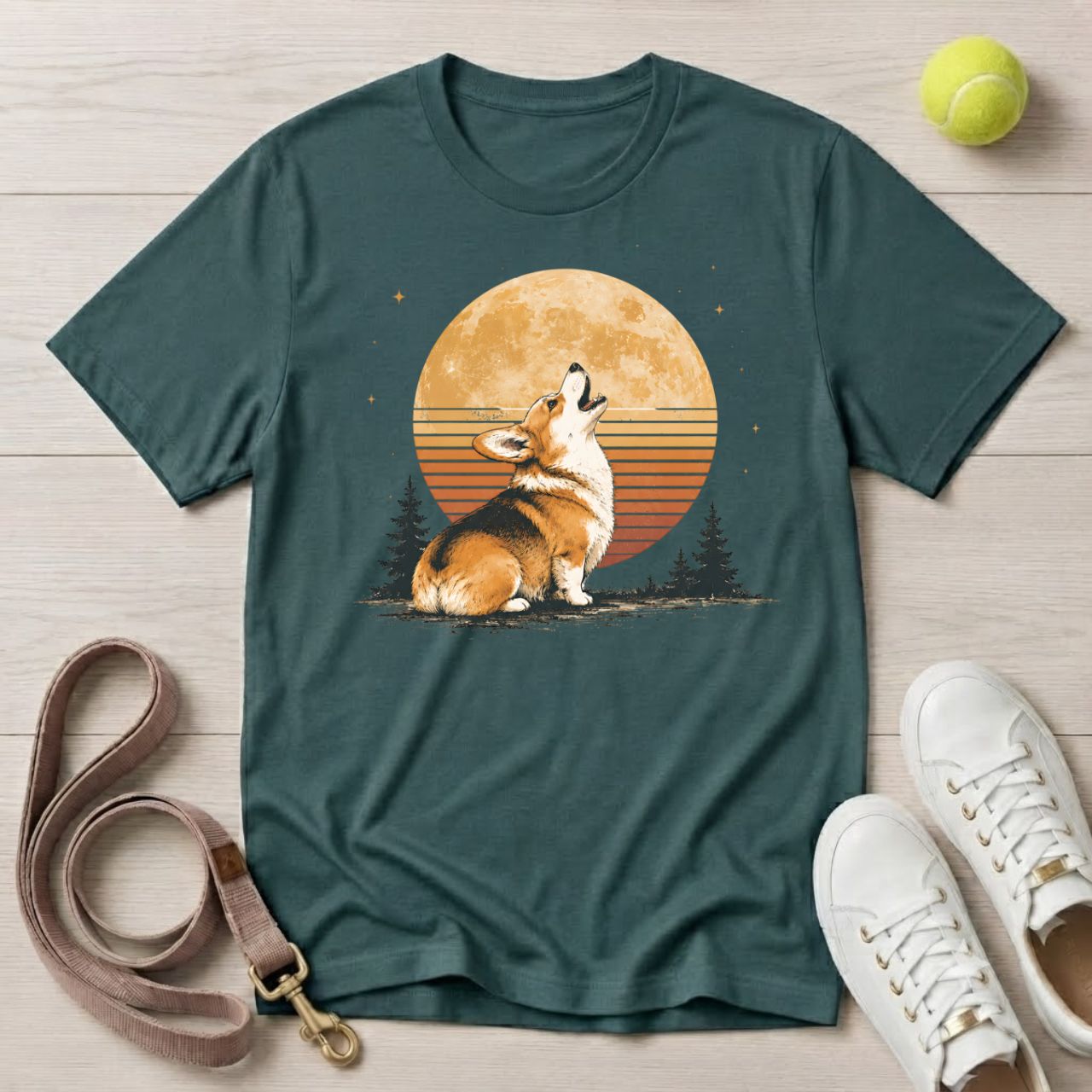 Corgi Sunset Dog, Comfort Colors T-Shirt