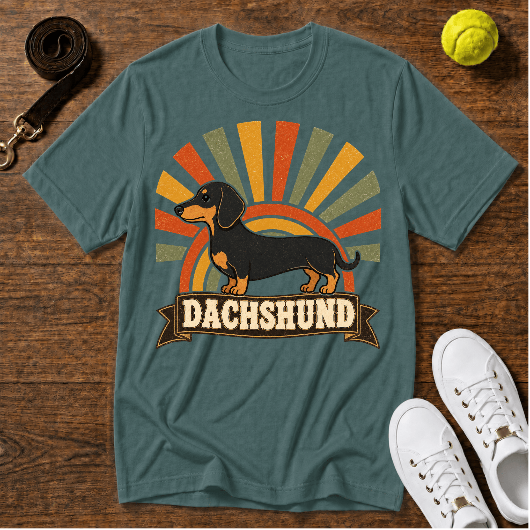 Dachshund Retro Sunburst T-Shirt – Comfort Colors