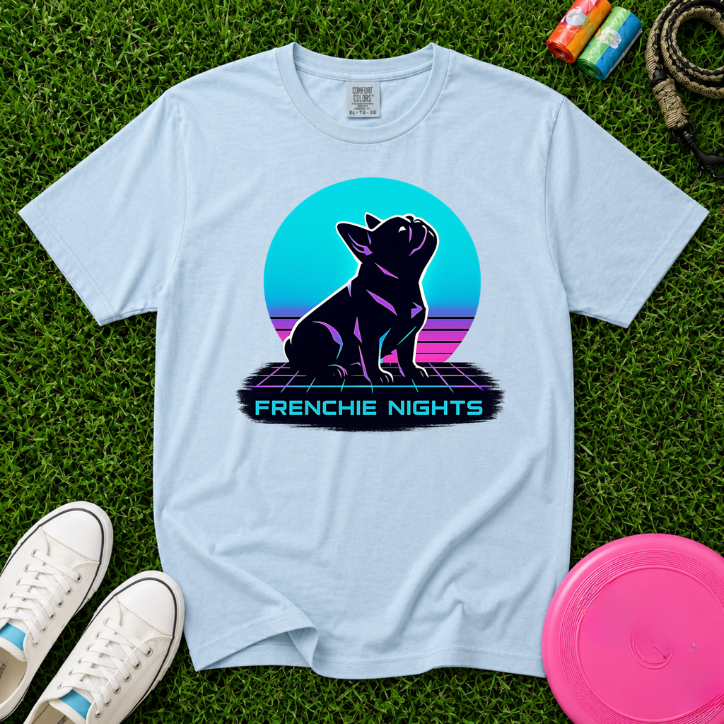 Frenchie Nights T‑Shirt, T-Shirt - Comfort Colors 1717