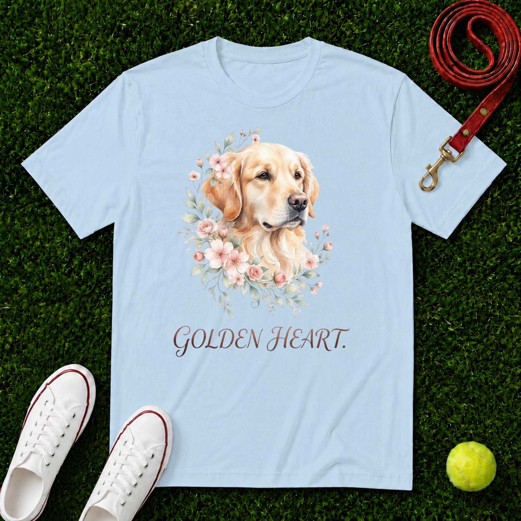 Golden Retriever Floral, Comfort Colors T-Shirt