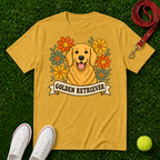 Golden Retriever Floral, Comfort Colors T-Shirt