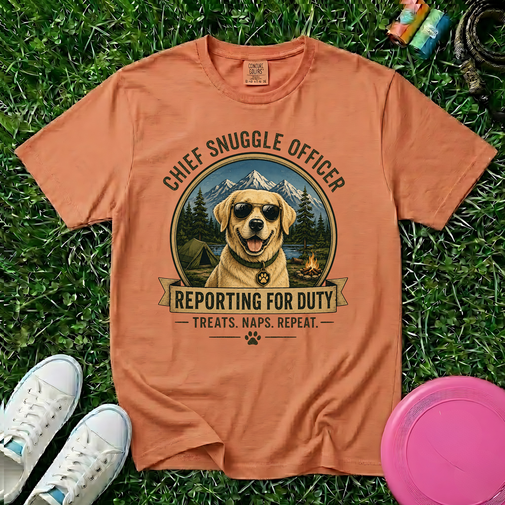 Chief Snuggle Officer Dog  – Reporting for Duty, T-Shirt- Comfort Colors 1717