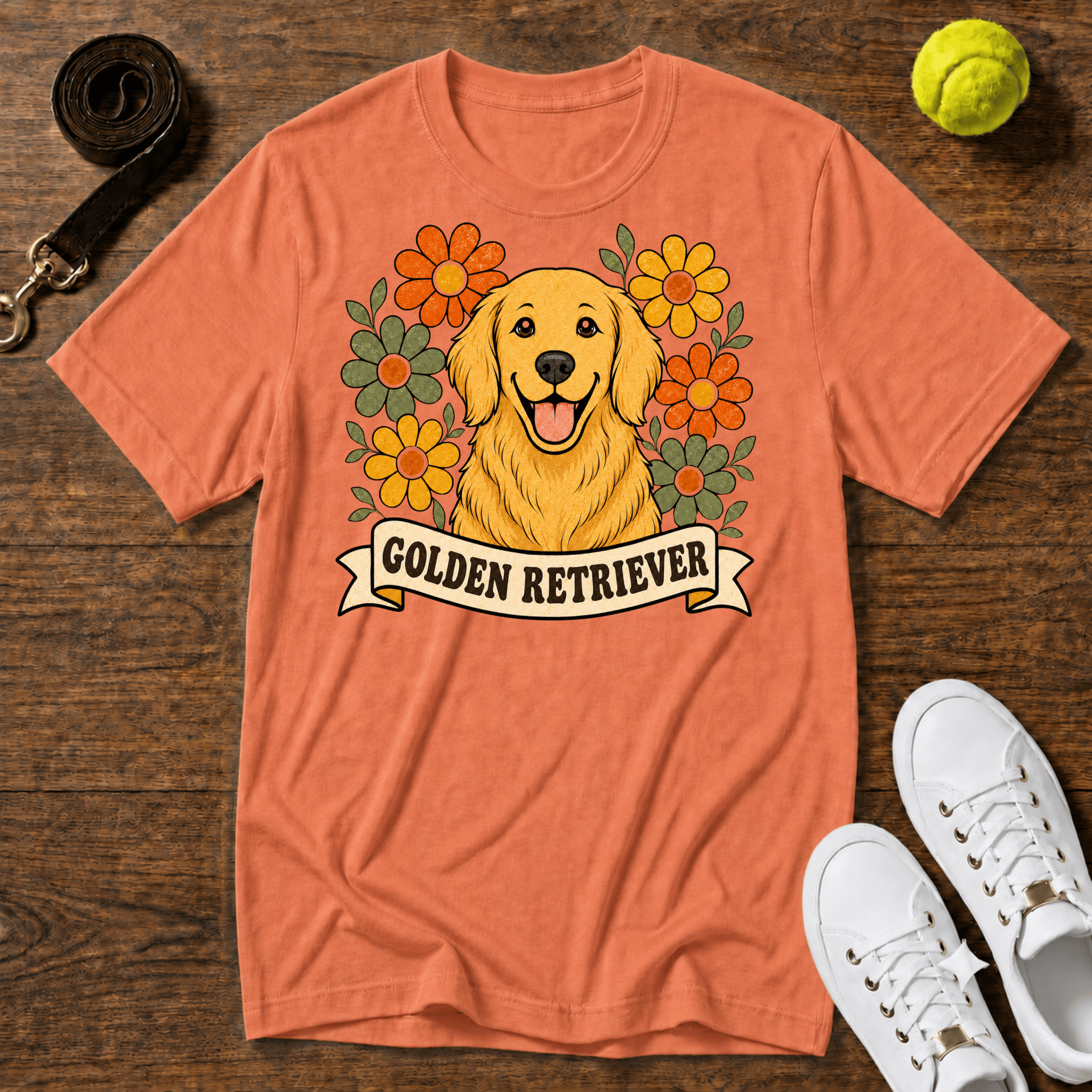 Golden Retriever Floral T-Shirt – Comfort Colors