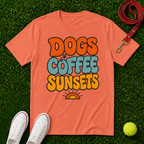 Dogs Coffee Sunsets, Comfort Colors T-Shirt