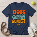 Dogs Coffee Sunsets, Comfort Colors T-Shirt