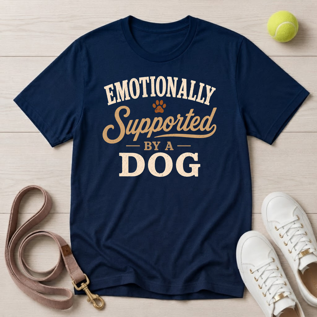 Emotionally Supported By A Dog T-Shirt - Comfort Colors 1717
