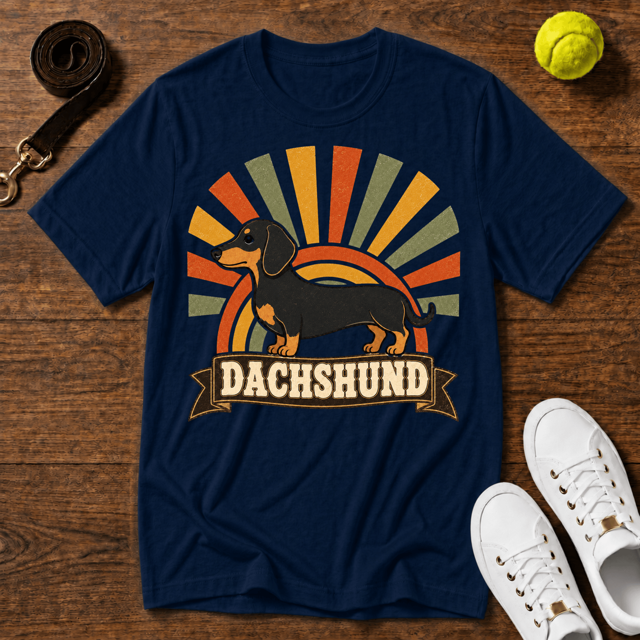 Dachshund Retro Sunburst T-Shirt – Comfort Colors