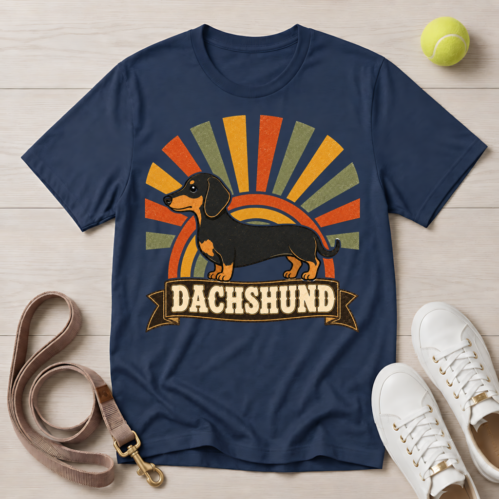 Dachshund Retro Sunburst, Comfort Colors T-Shirt