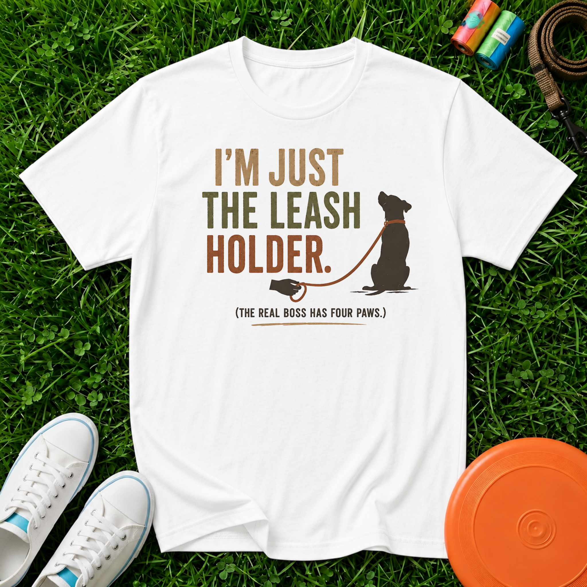 I'm Just the Leash Holder (The Real Boss Has Four Paws) T- Shirt, Comfort Colors 1717