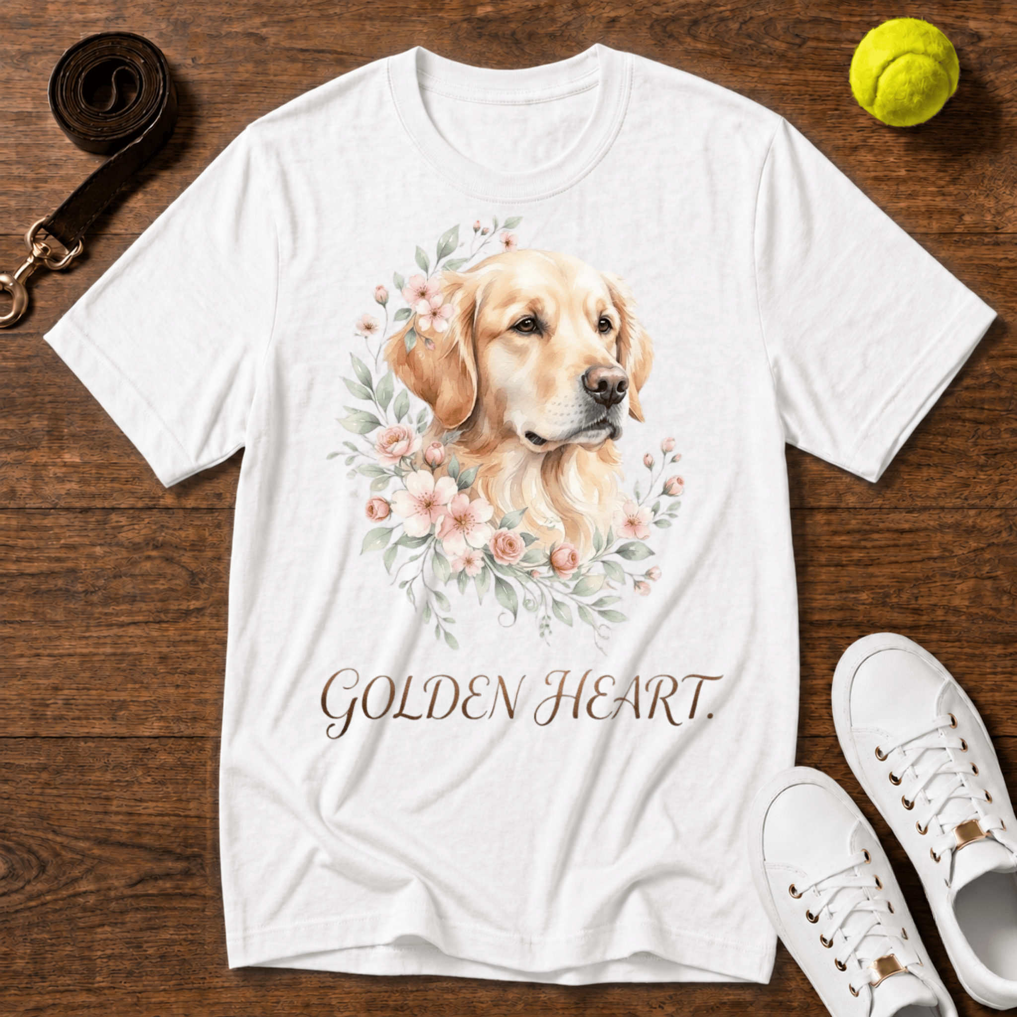 Golden Retriever Floral T-Shirt – Comfort Colors