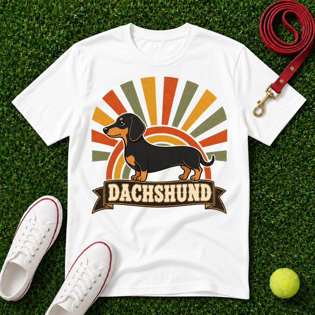 Dachshund Retro Sunburst, Comfort Colors T-Shirt