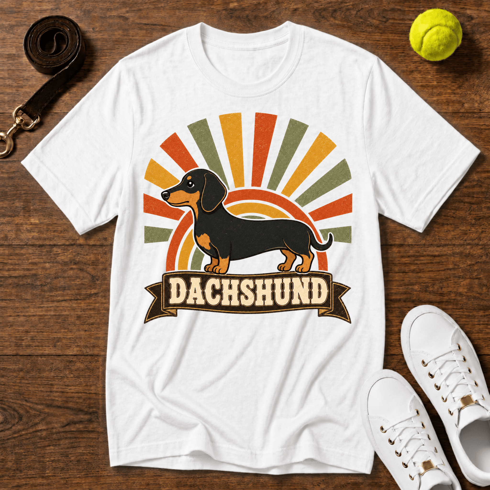 Dachshund Retro Sunburst T-Shirt – Comfort Colors