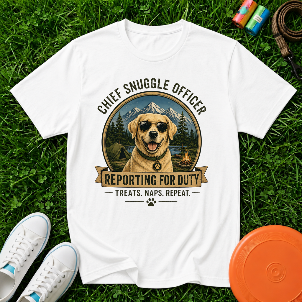 Chief Snuggle Officer Dog  – Reporting for Duty, T-Shirt- Comfort Colors 1717