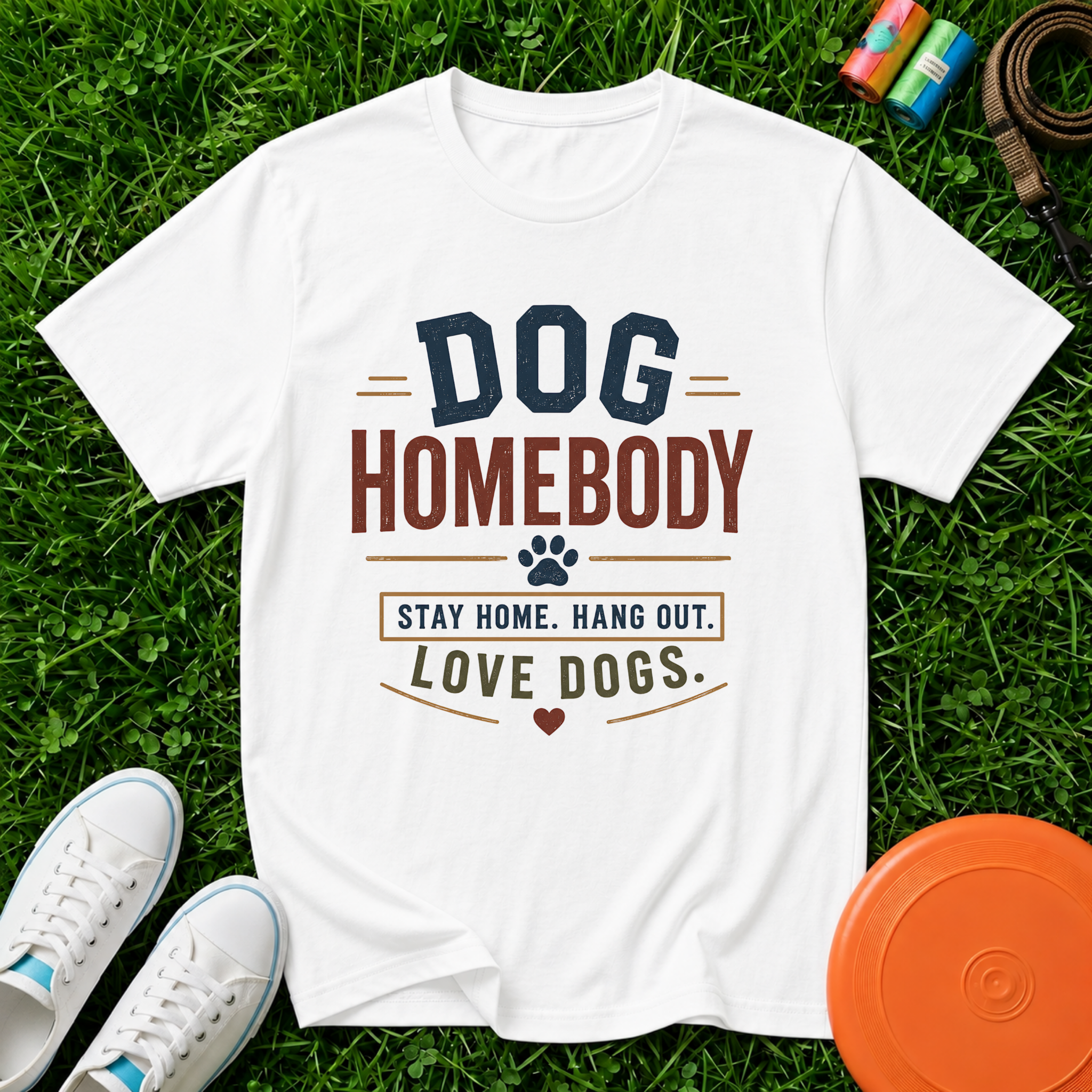 Dog Homebody T-Shirt — "Stay Home. Hang Out. Love Dogs." Comfort Colors 1717