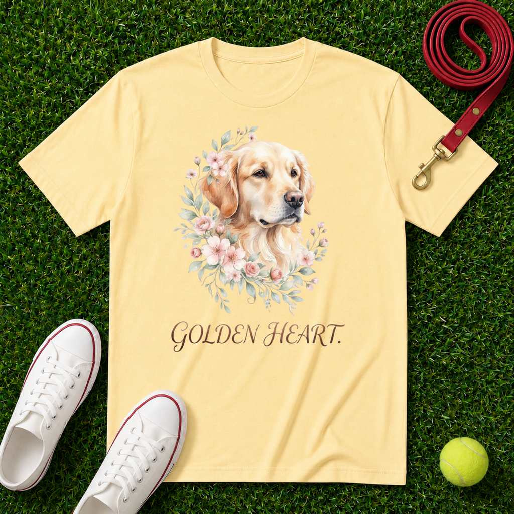 Golden Retriever Floral, Comfort Colors T-Shirt