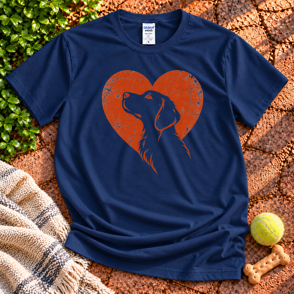 Dog Lover Portrait dog graphic T-shirt in Navy – Gildan 64000 | Wigglebumms