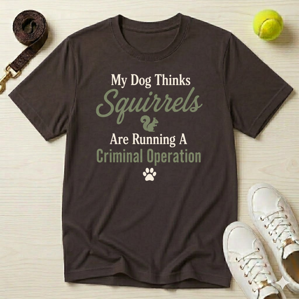My Dog Thinks Squirrels Are Running A Criminal Operation- T Shirt